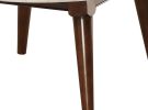 Wood Base Coffee Table with Marble Top, Walnut Brown