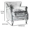 Leather Upholstered Accent Chair With Nail head Trim, Dark Brown