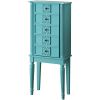 Wood Jewelry Armoire With 5 Drawers in Light Blue
