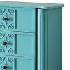 Wood Jewelry Armoire With 5 Drawers in Light Blue