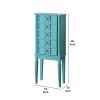 Wood Jewelry Armoire With 5 Drawers in Light Blue