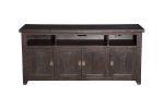 Wooden TV Stand With 3 Shelves and Cabinets, Espresso Brown