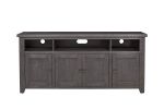 Wooden TV Stand With 3 Shelves and Cabinets, Gray
