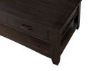 Wooden Coffee Table With Two Drawers, Espresso Brown