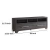 Wooden TV Stand with Two Drawers and Three Open Shelves, Gray