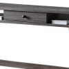 Wooden Desk With Drawer And Shelves, Distressed Gray