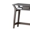 Wooden Desk With Drawer And Shelves, Distressed Gray