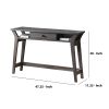 Wooden Desk With Drawer And Shelves, Distressed Gray