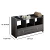 Wooden Storage Shoe Rack Bench With 3 Shelves and Raised Top, Distressed Gray