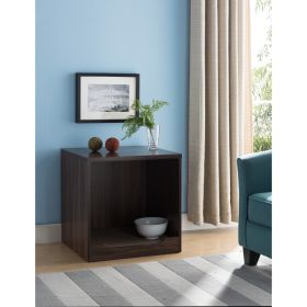 22 Inch Wooden Pet End Table with Mat, Brown