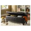 Bi Cast Vinyl Lift Up Storage Bench With a Tufted Seat, Dark Brown