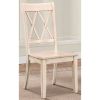 Pine Veneer Side Chair With Double X Cross Back, White, Set of 2