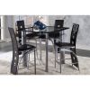 Metal & Bi Cast Vinyl Counter Height Chair With Cut Out Back, Set of 2, Black