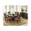 Wood Fabric Side Chair With Deep Engraved Design, Brown & Beige (Set of 2)