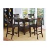 41 Inch Wood Counter Height Chair, Leatherette Seat, Dark Brown, Set of 2