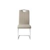 Metal & Leather Cantilever Style Side Chair with Chrome Base, Set of 2, Gray