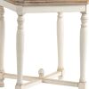 Square Shaped Wooden Side Table With Cross Base, Brown & Gray