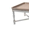 Square Shaped Wooden Coffee Table With Beveled Edges, Brown & Gray
