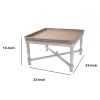 Square Shaped Wooden Coffee Table With Beveled Edges, Brown & Gray
