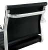 Contemporary Style Leatherette Padded Bar Stool With Arms, Black & Silver