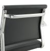 Contemporary Style Leatherette Padded Bar Stool With Arms, Gray & Silver