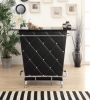 Contemporary Style Leatherette Padded Bar Table With Button Tufting, Black
