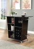 Contemporary Style Leatherette Padded Bar Table With Button Tufting, Black