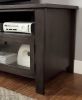72" Wooden TV Stand With 2 Cabinets and 2 Open Shelves In Brown