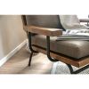 Fabric Upholstered Accent Chair, In Brown And Black