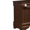 Wooden Night Stand With Hidden Drawer, Cherry Brown