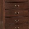 5 Drawer Wooden Chest With Metal Hardware, Cherry Brown