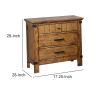 Wooden Nightstand with 3 Drawers, Warm Honey Brown