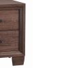 Wooden 2 Drawer Nightstand, Medium Warm Brown