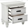 Wooden Nightstand with 2 Drawers & 1 Pull Out Tray, White