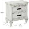 Wooden Nightstand with 2 Drawers & 1 Pull Out Tray, White
