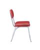 Leather Upholstered Metallic Retro Dining Side Chair, Red, Set of 2