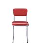 Leather Upholstered Metallic Retro Dining Side Chair, Red, Set of 2