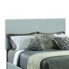 Leather Upholstered California King Size Platform Bed, Gray