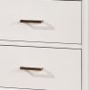 Transitional Solid Wood Night Stand With Drawers, White