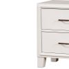 Transitional Solid Wood Night Stand With Drawers, White