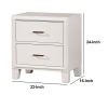 Transitional Solid Wood Night Stand With Drawers, White
