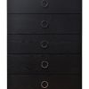 Five Drawers Wooden Chest In Contemporary Style, Black