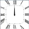 Mirror Accented Wooden Analog Wall Clock In Square Shape, White