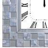 Mirror Accented Wooden Analog Wall Clock In Square Shape, White
