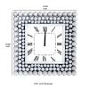 Mirrored Wall Clock In Square Shape, White