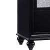 Two Drawers Wooden Night Stand with Acrylic Drawer Front, Black