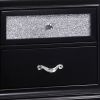 Two Drawers Wooden Night Stand with Acrylic Drawer Front, Black