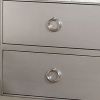 Two Drawer Nightstand With Mirror Insert Front Trim, Platinum