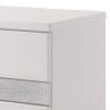 Nightstand With Three Center Metal Glide Drawers In White Gloss Finish