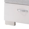 Nightstand With Three Center Metal Glide Drawers In White Gloss Finish